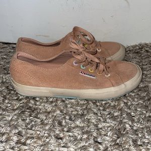 Superga suede low ride trainer sneakers colorful with rubber soles